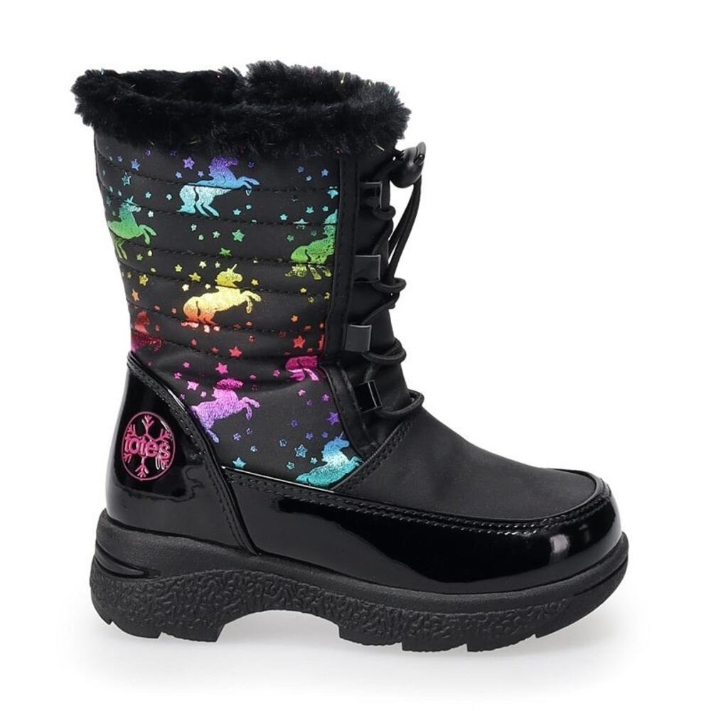 NEW! Totes Unicorn2 Kids Waterproof Insulated Flat Heel Winter Boots Size 5M